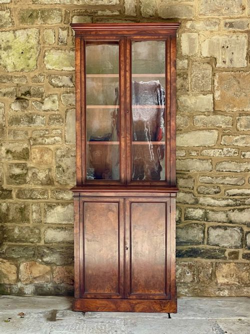 SMALLMEDIUM LIBRARY BOOKCASE IN BURR WALNUT - ADDITIONAL PHOTO 2