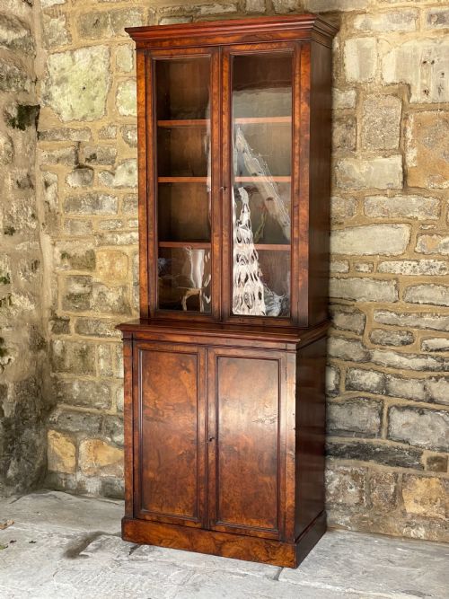 SMALLMEDIUM LIBRARY BOOKCASE IN BURR WALNUT - ADDITIONAL PHOTO 3