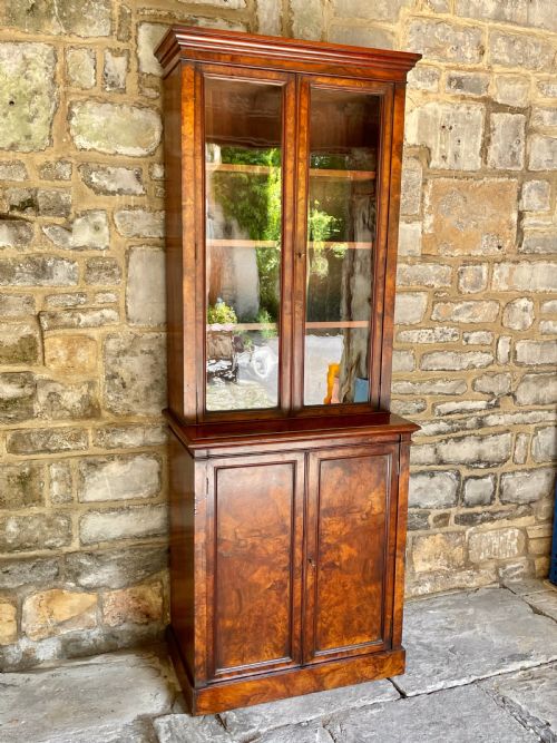 SMALLMEDIUM LIBRARY BOOKCASE IN BURR WALNUT - ADDITIONAL PHOTO 9