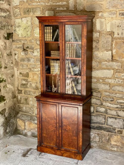 SMALLMEDIUM LIBRARY BOOKCASE IN BURR WALNUT - ADDITIONAL PHOTO 23