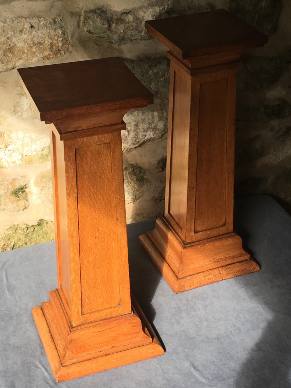 A rare pair of oak pedestal columns View IV