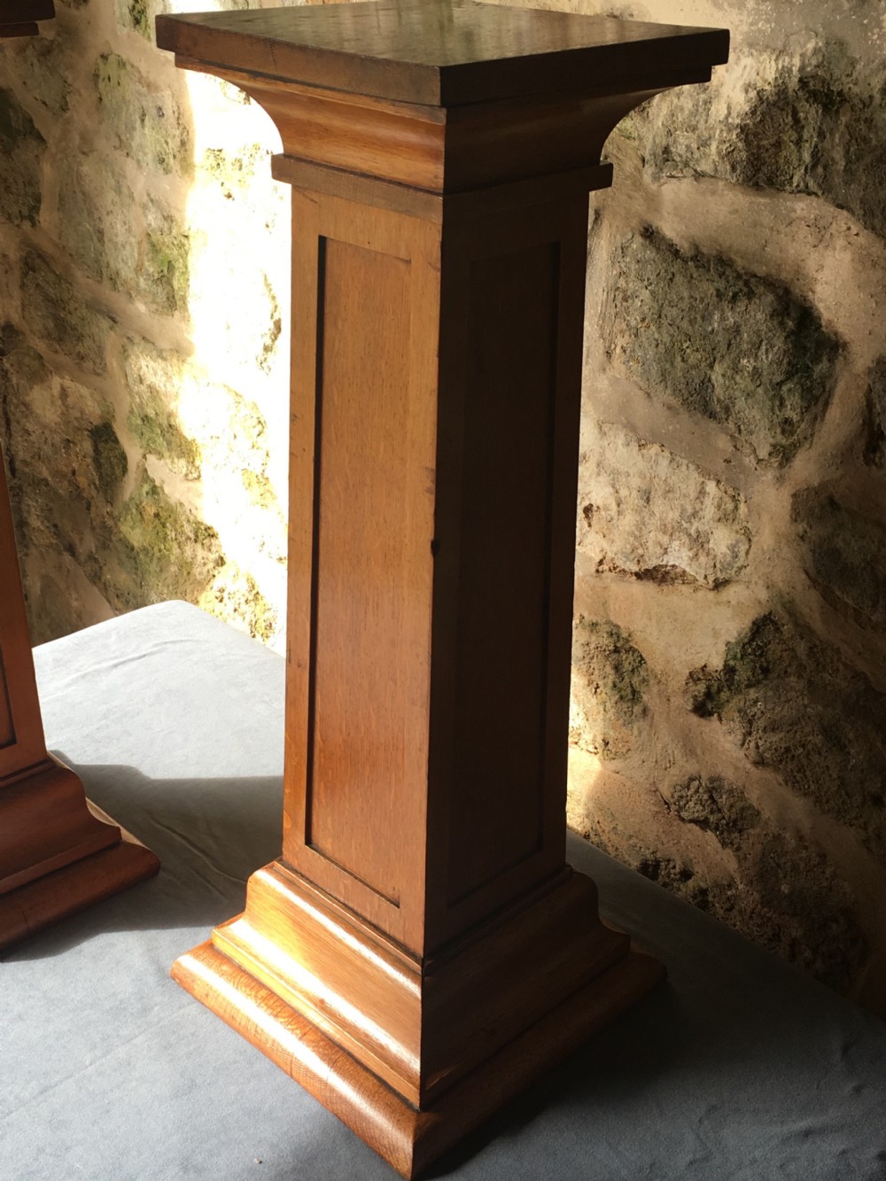 A rare pair of oak pedestal columns View VI
