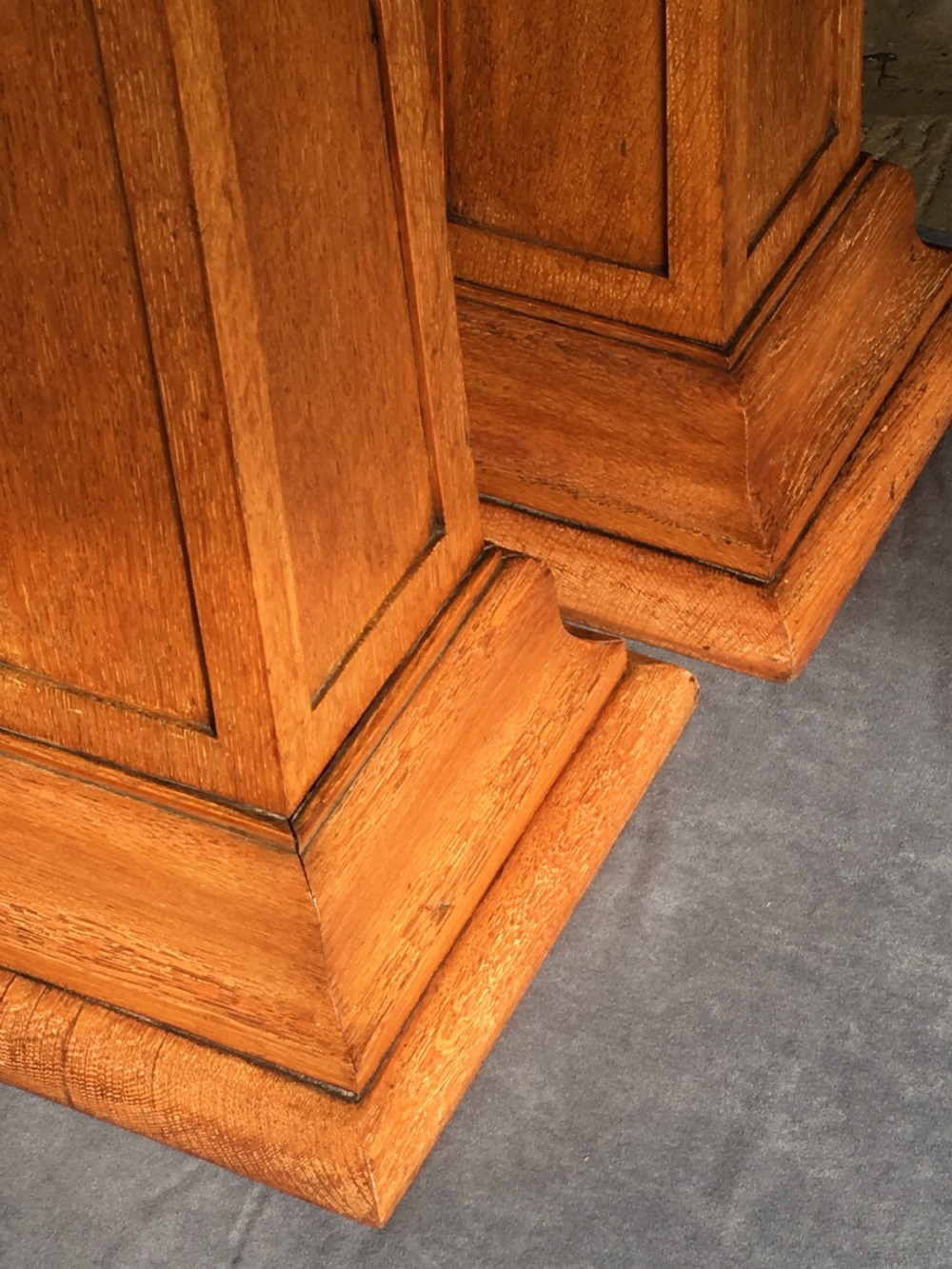 A rare pair of oak pedestal columns View XVI