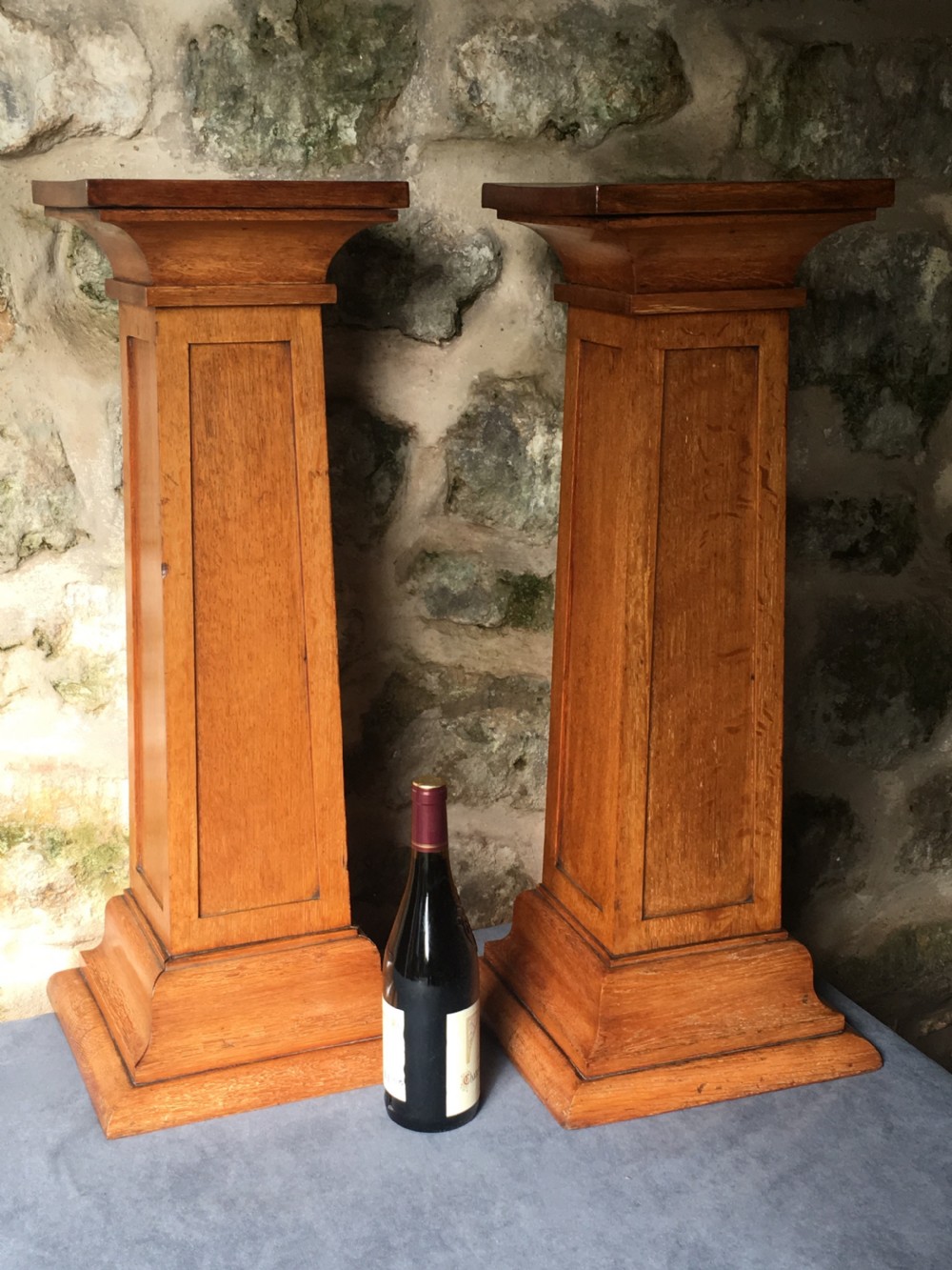A rare pair of oak pedestal columns View XX