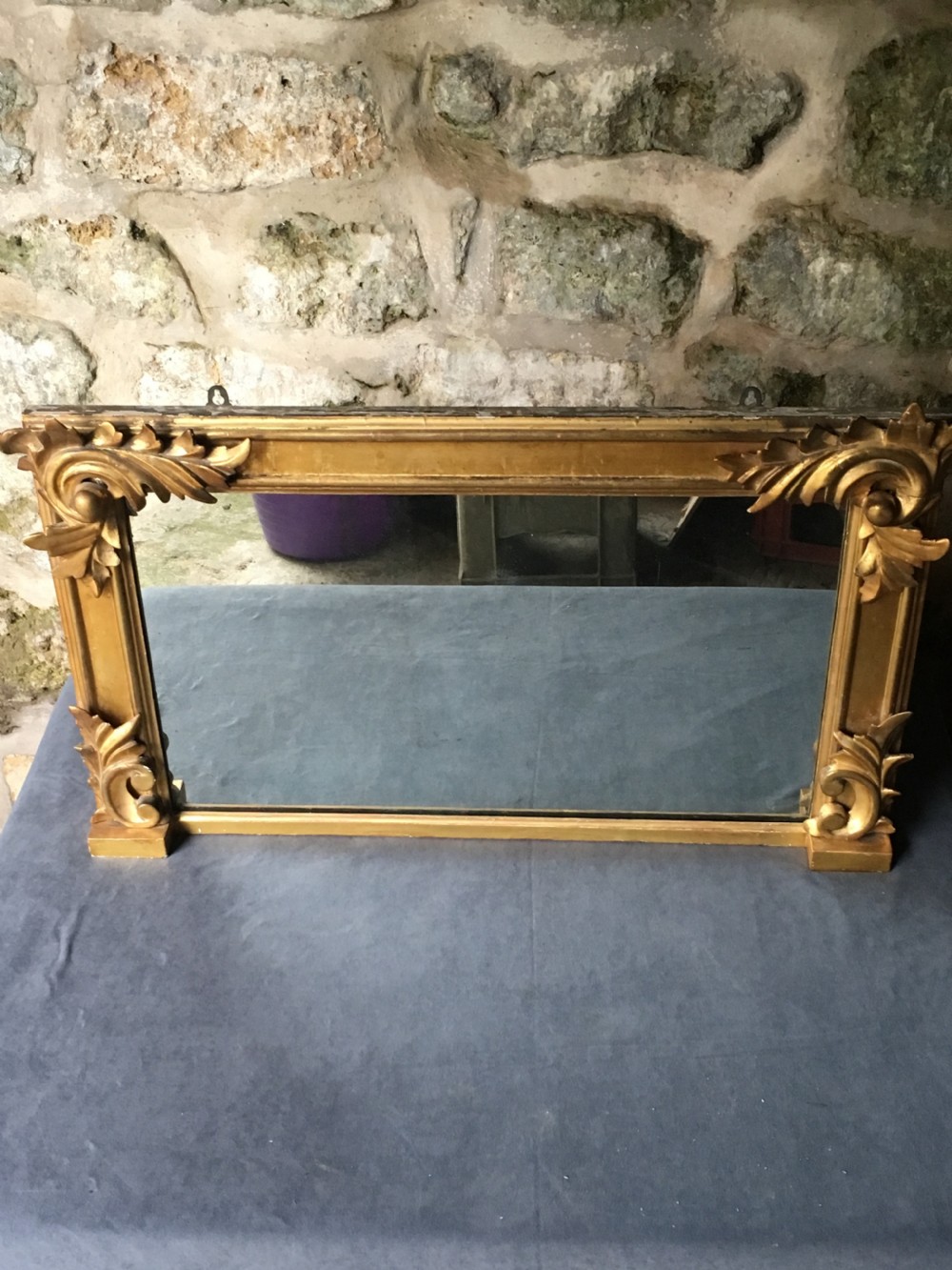 Small gilded overmantel mirror View VI
