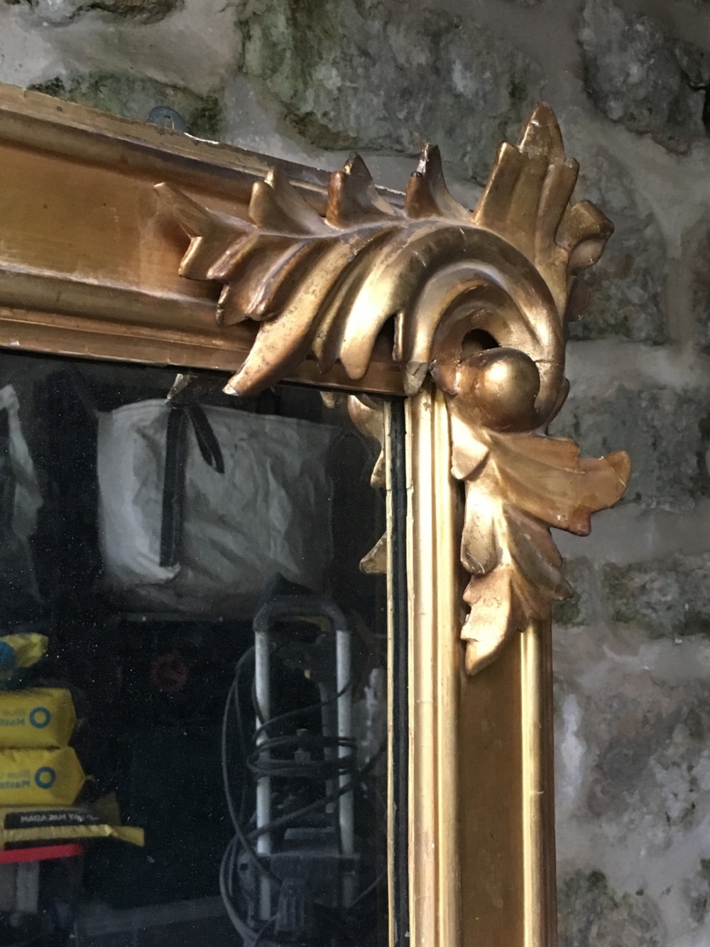 Small gilded overmantel mirror View IX