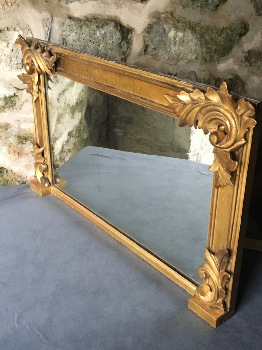 Small gilded overmantel mirror View XII