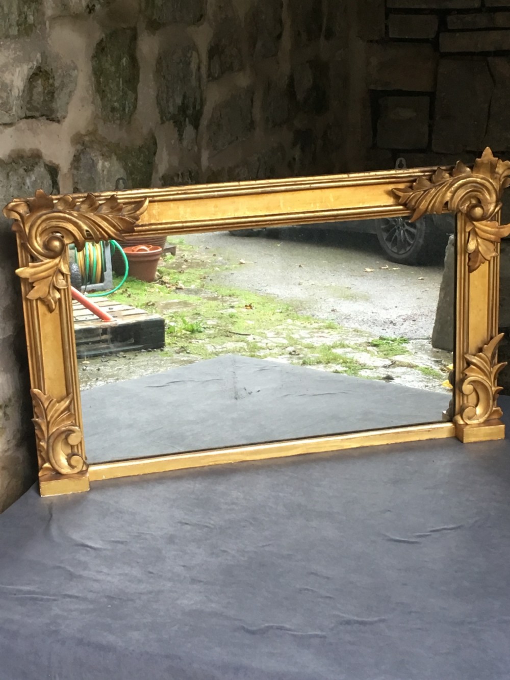 Small gilded overmantel mirror View XVII