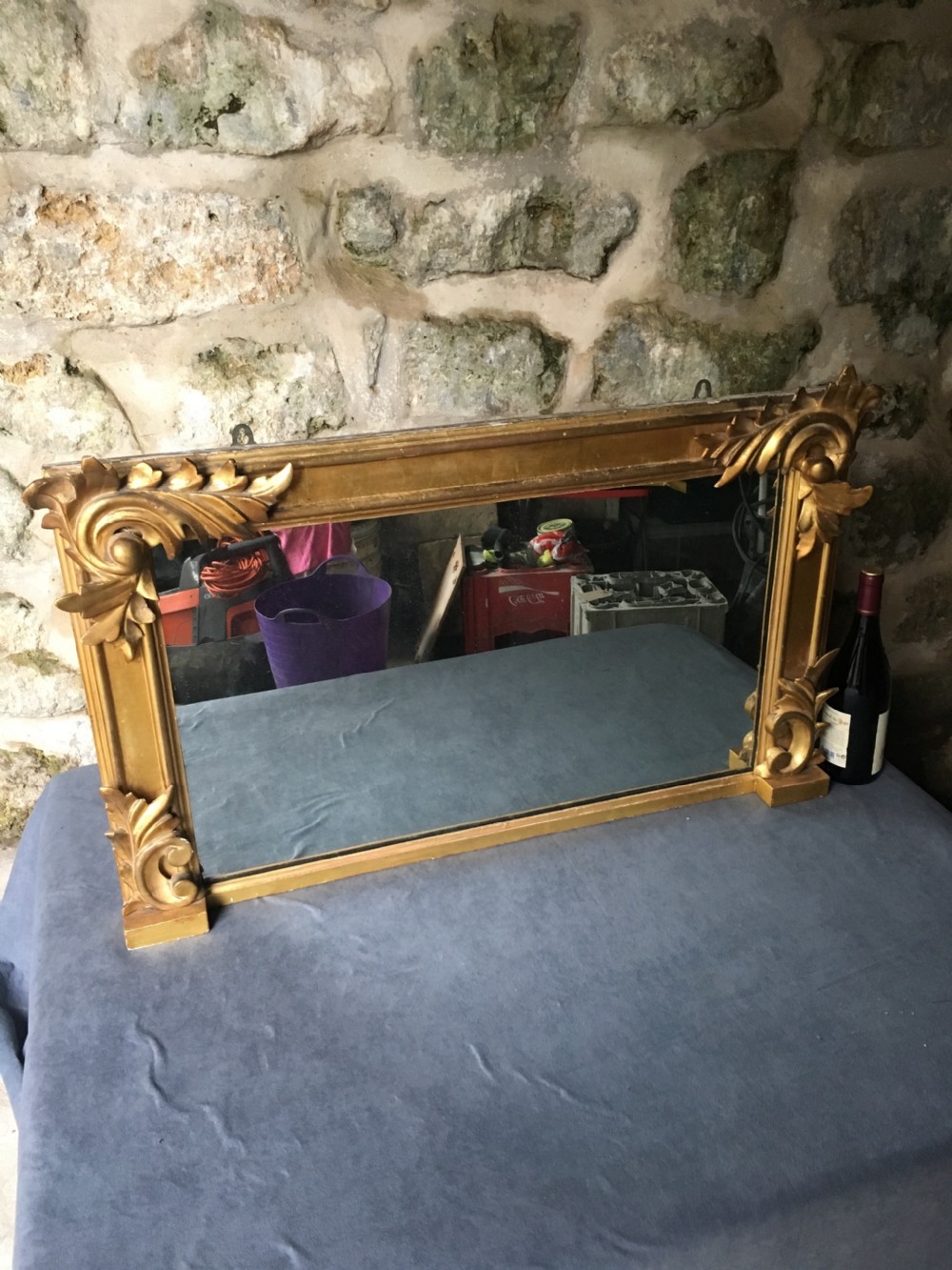 Small gilded overmantel mirror View XX