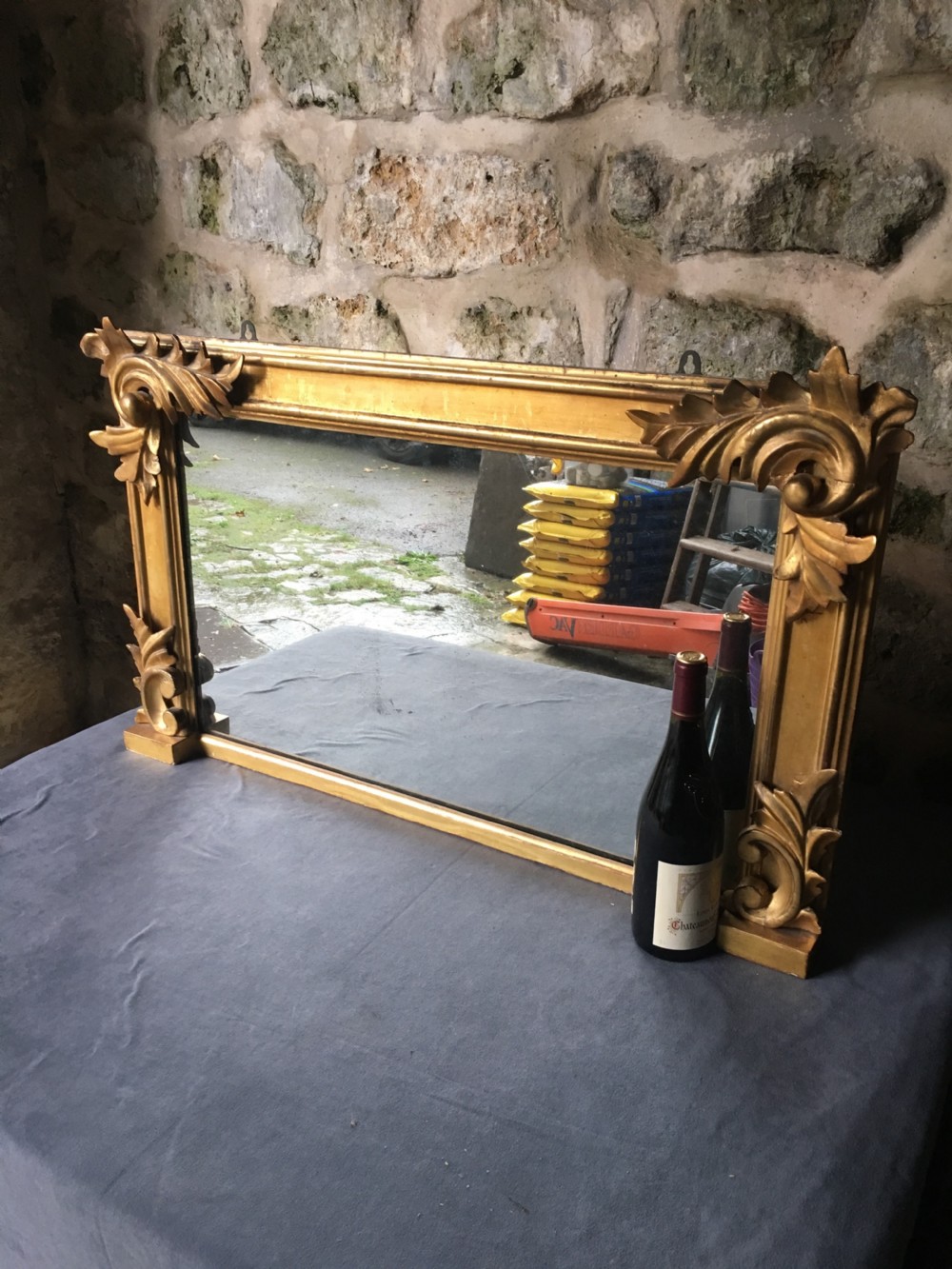 Small gilded overmantel mirror View XXI