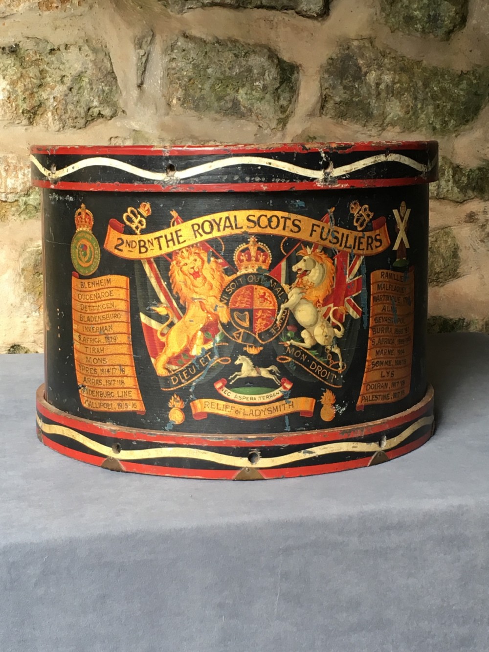 A stunning early c20th military drum