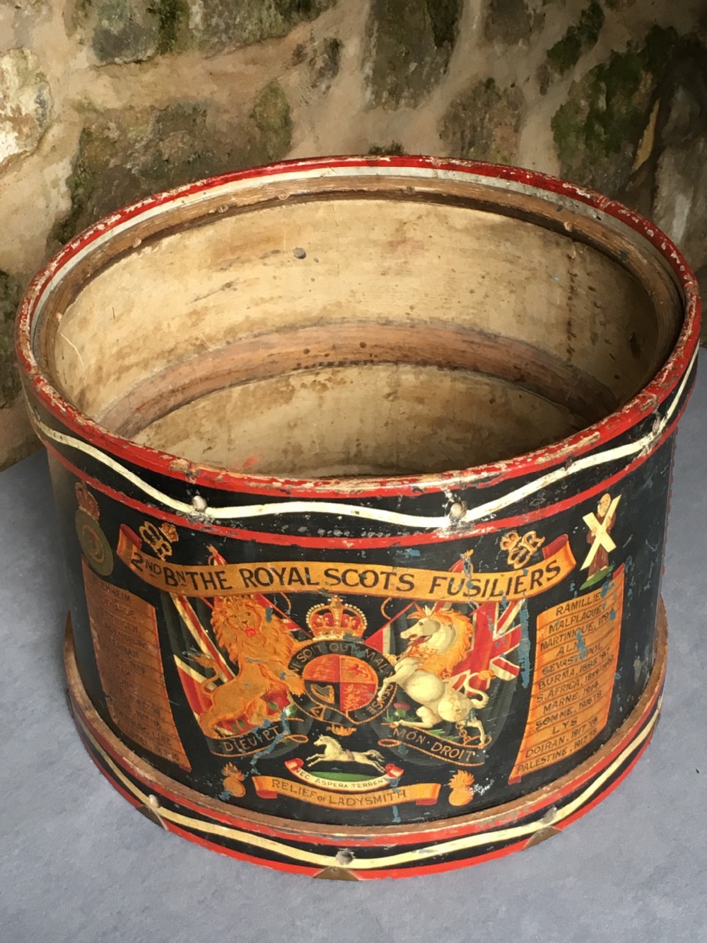 A stunning early c20th military drum View XII