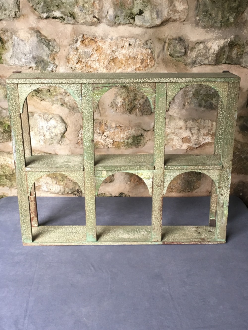 Rustic painted wall shelves View III