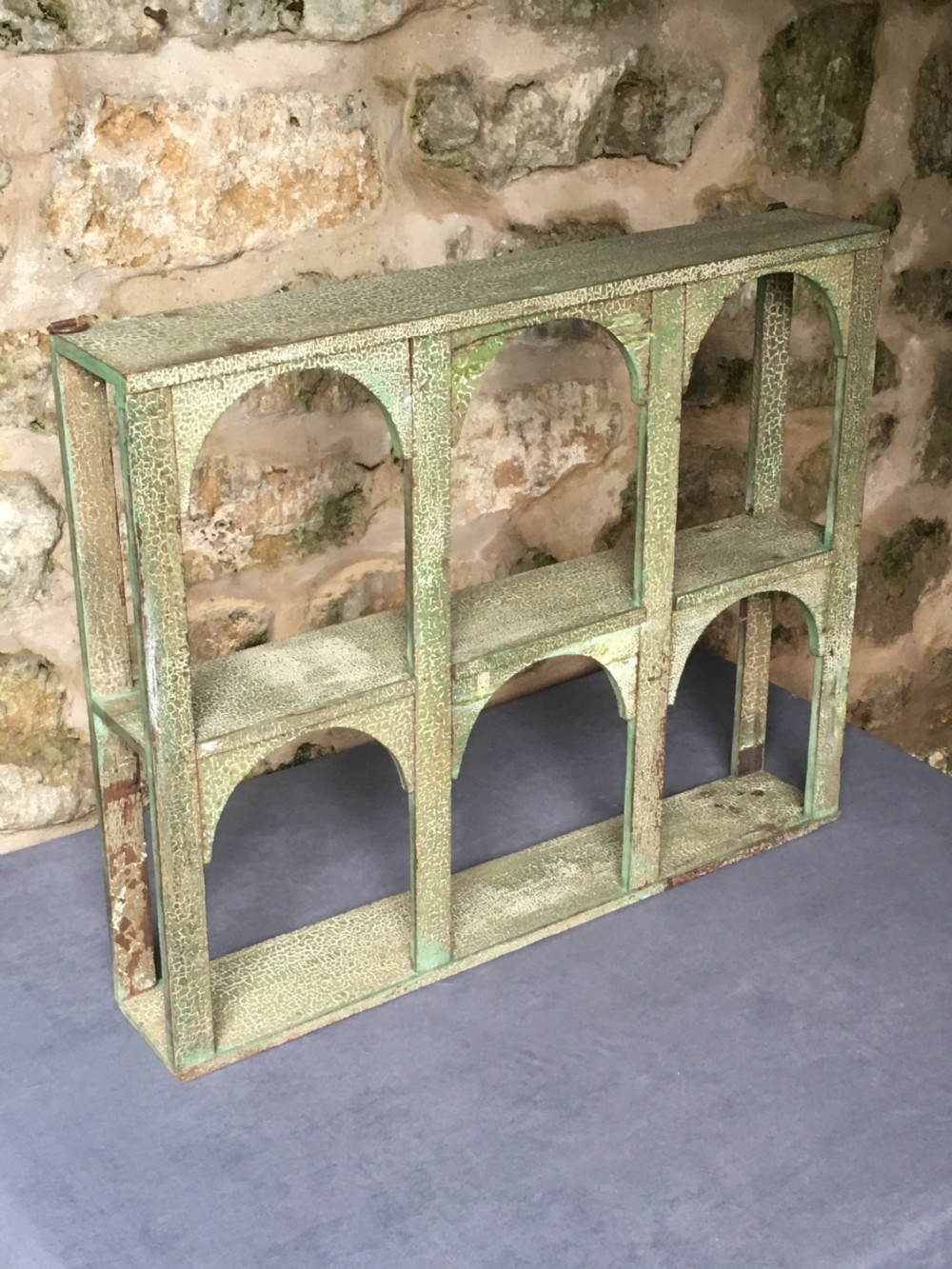 Rustic painted wall shelves View V