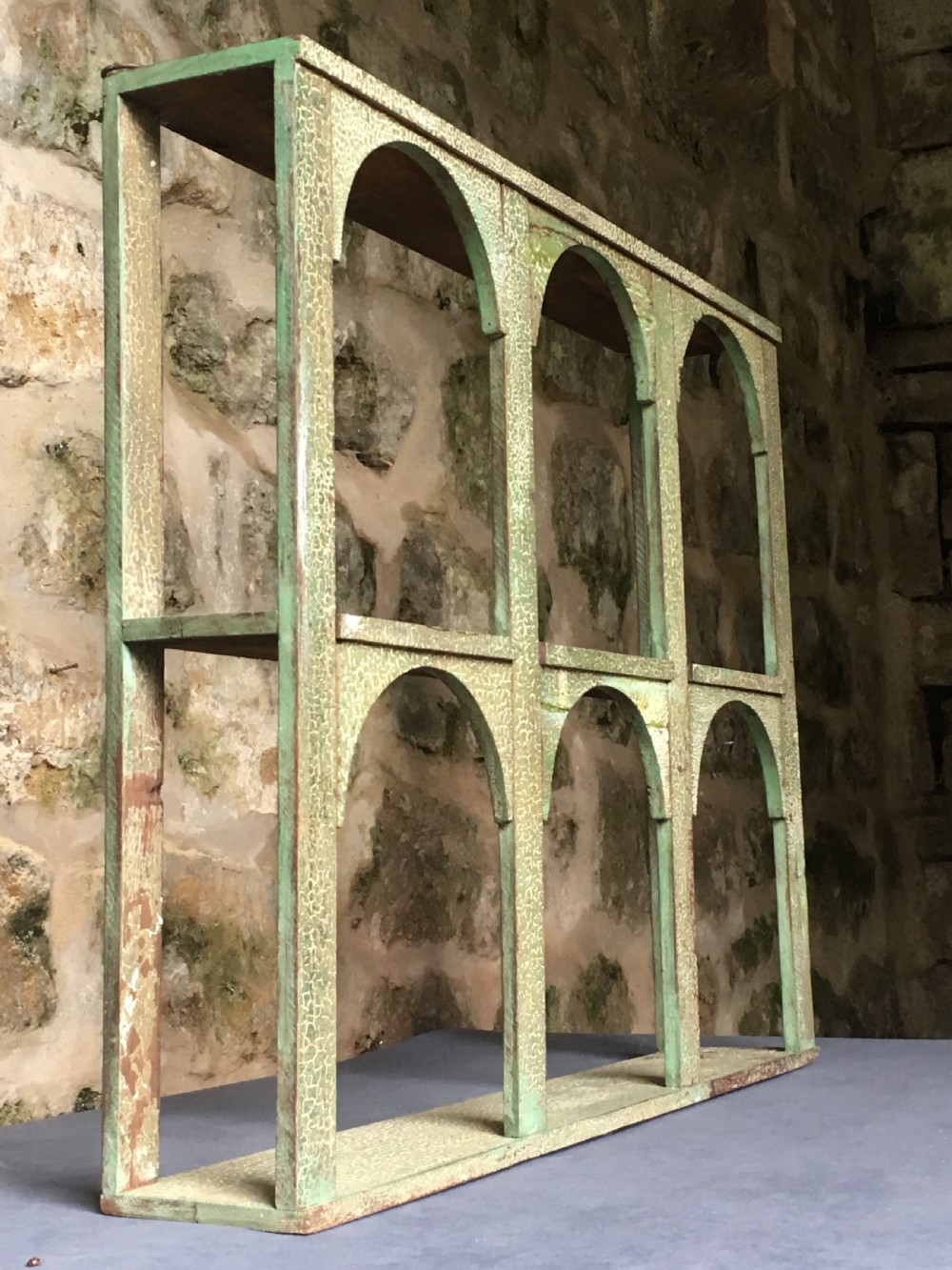 Rustic painted wall shelves View VII
