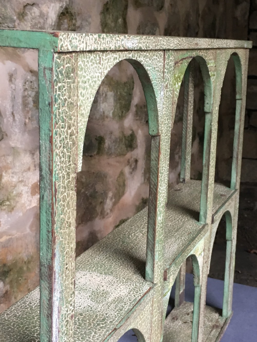 Rustic painted wall shelves View VIII