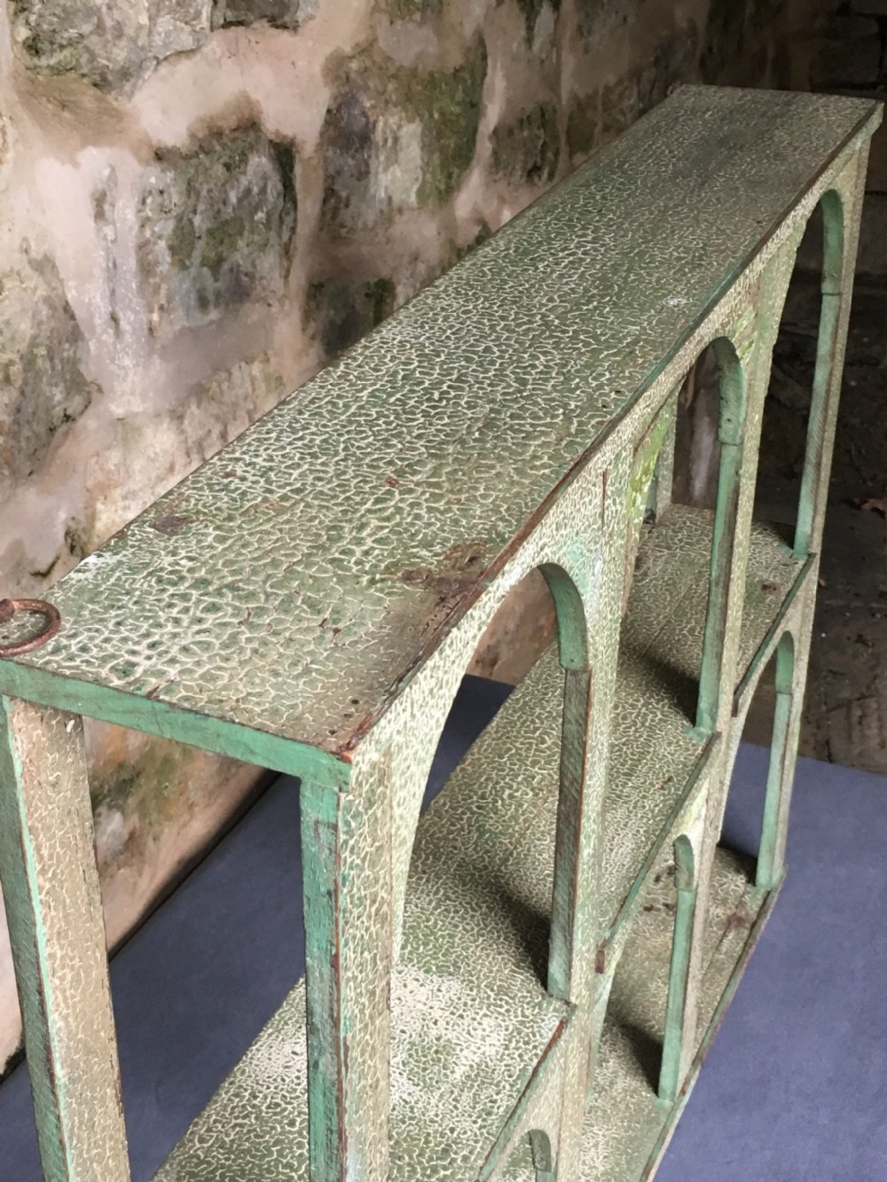 Rustic painted wall shelves View IX