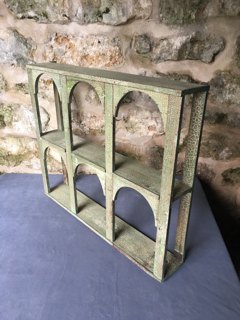 Rustic painted wall shelves View X