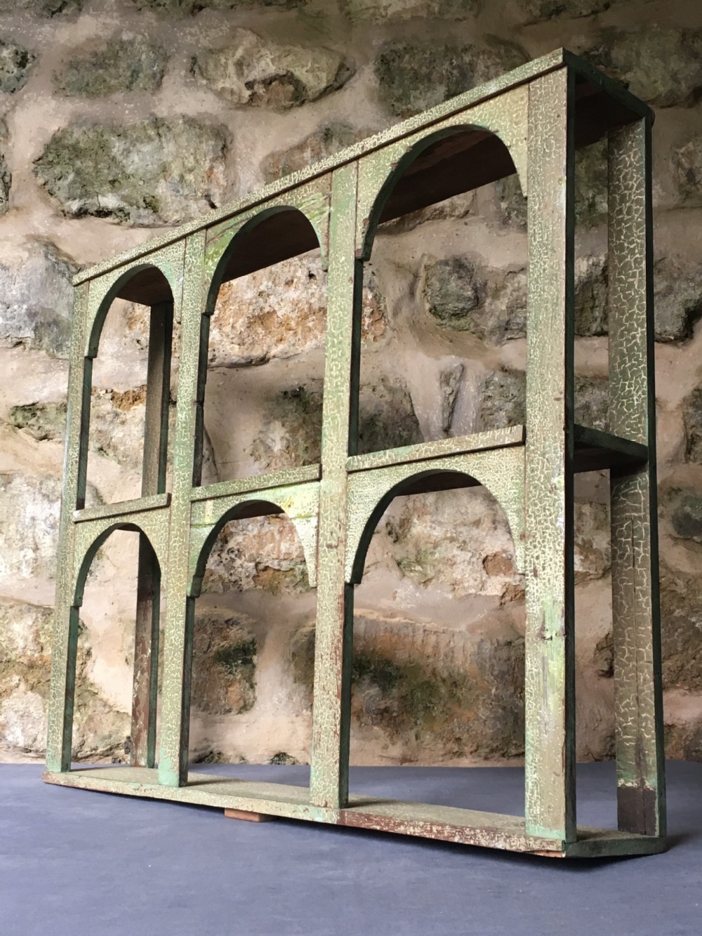 Rustic painted wall shelves View XI