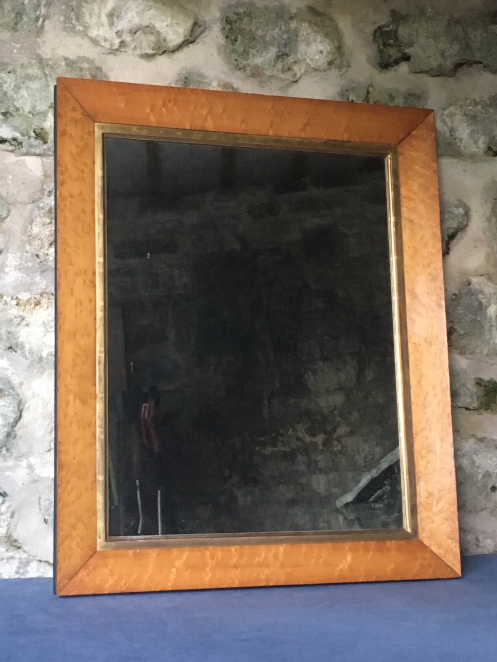 Beautiful bird's eye maple wall mirror View III