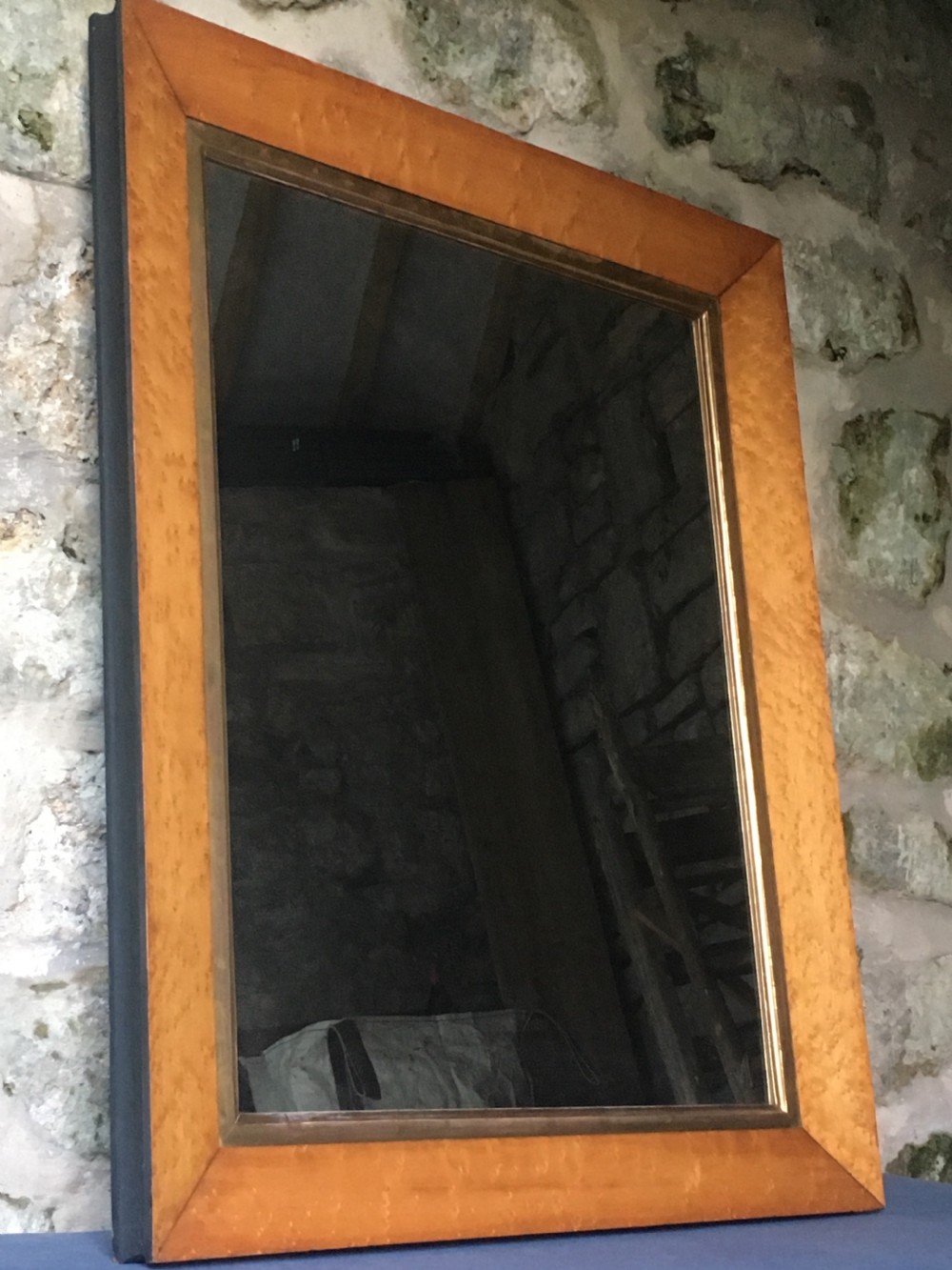 Beautiful bird's eye maple wall mirror View IV