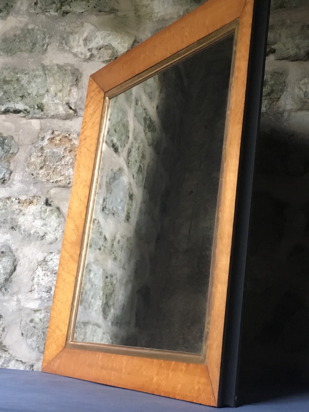 Beautiful bird's eye maple wall mirror View VII