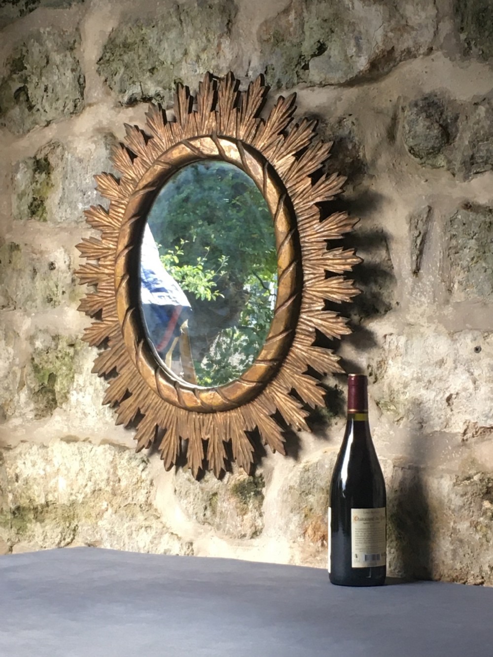 Giltwood oval wall mirror View II