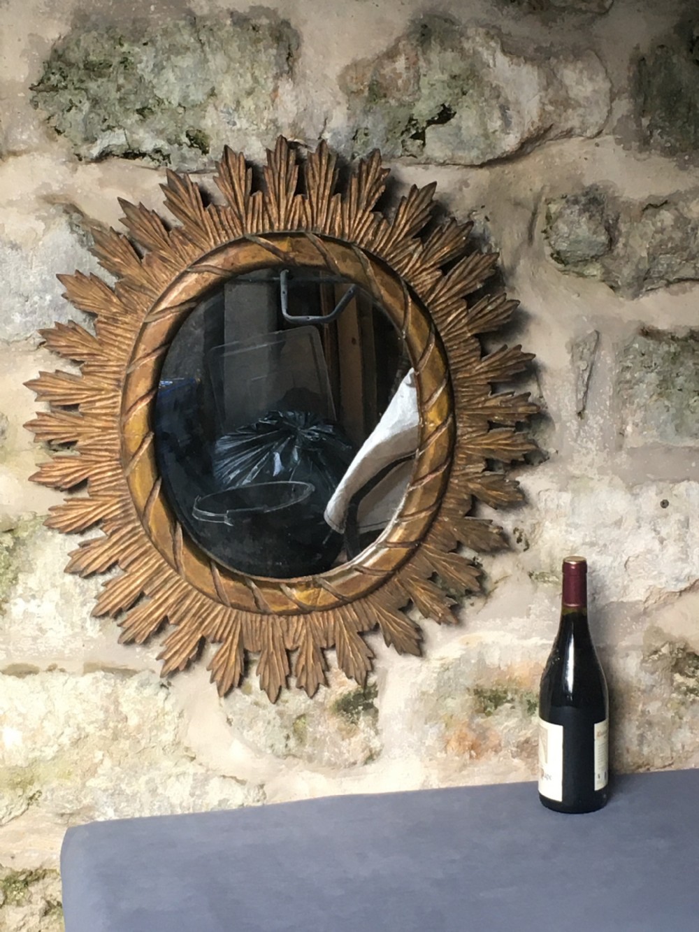 Giltwood oval wall mirror View III