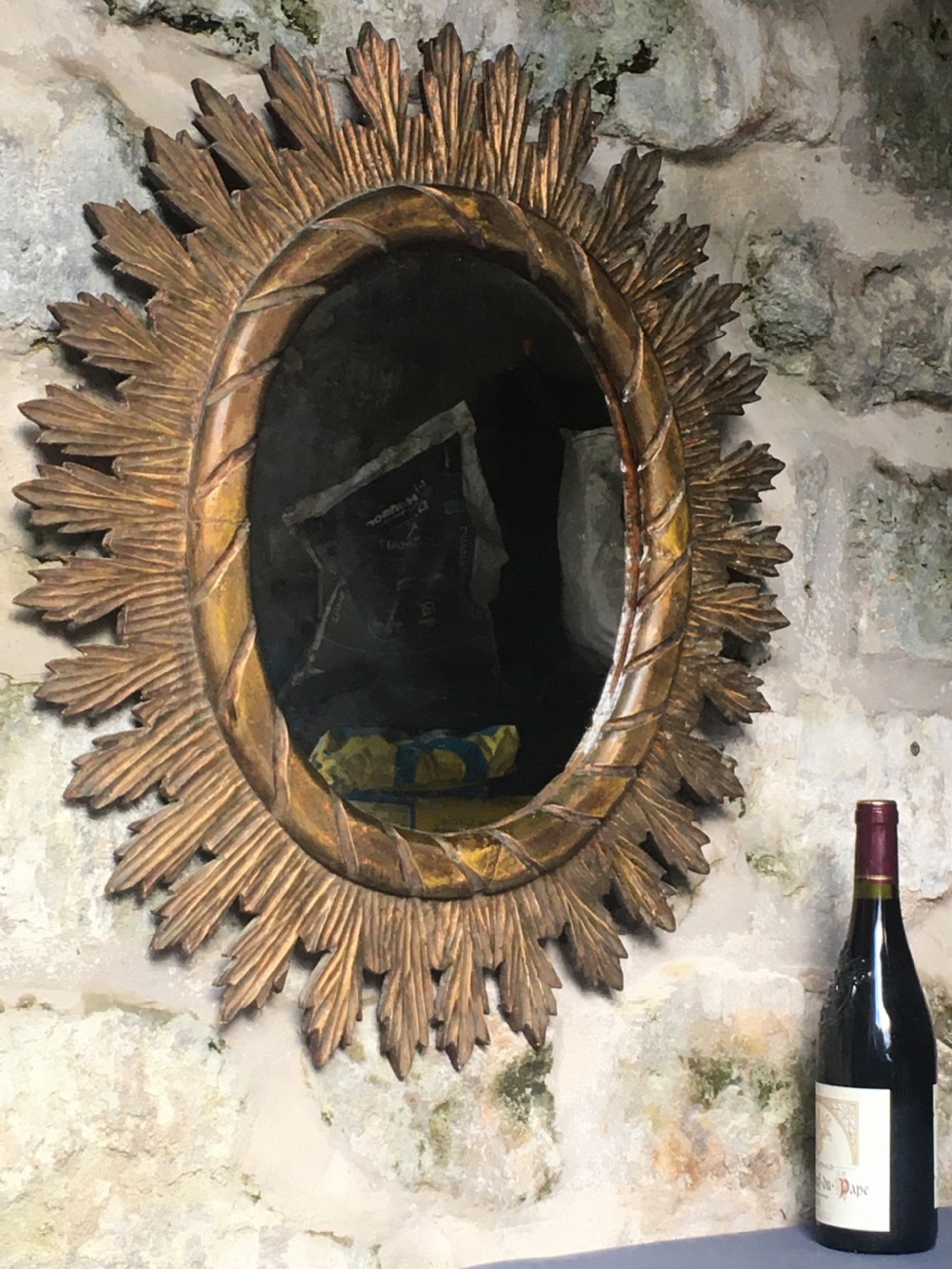 Giltwood oval wall mirror View IV