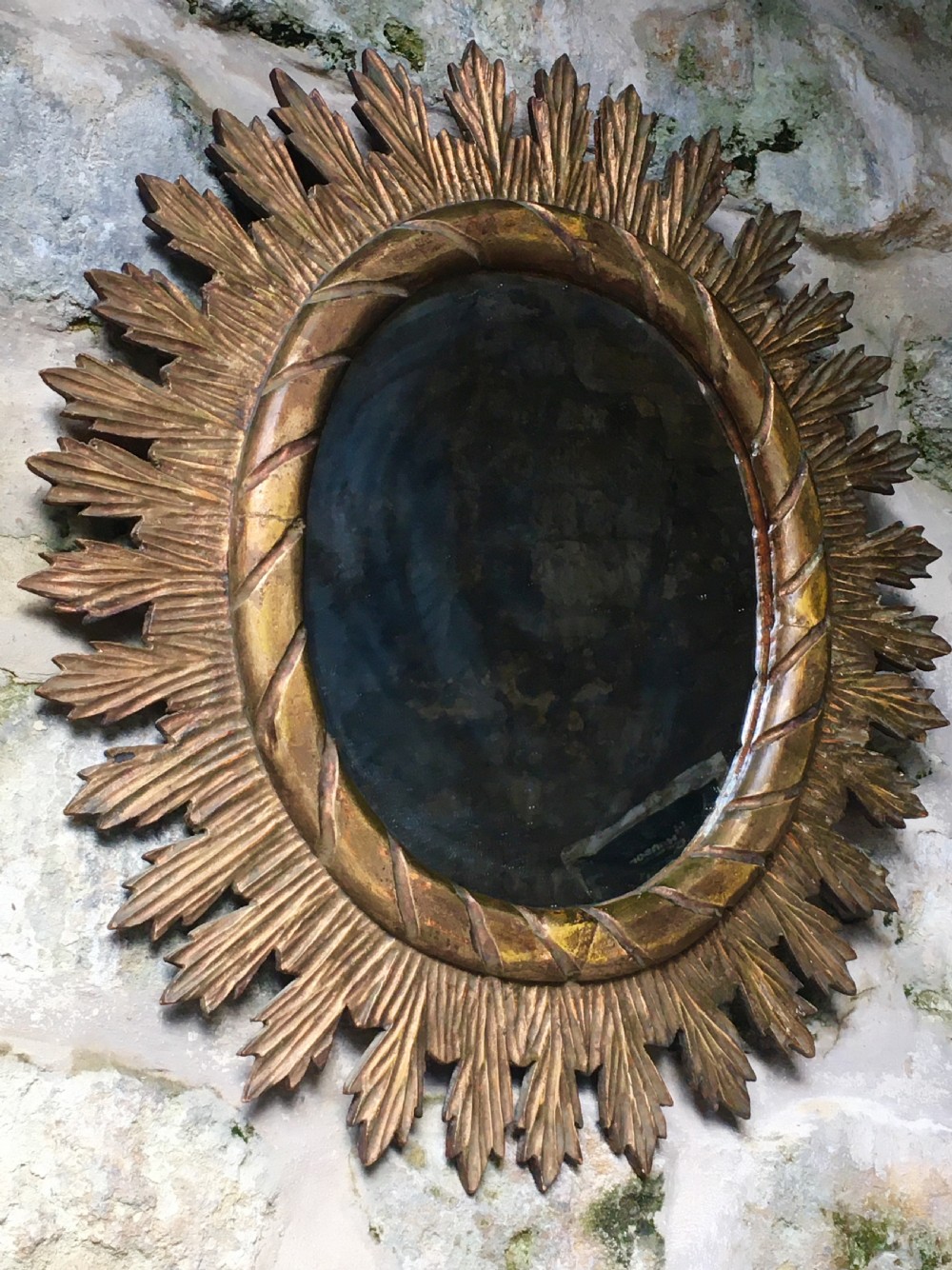 Giltwood oval wall mirror View VI
