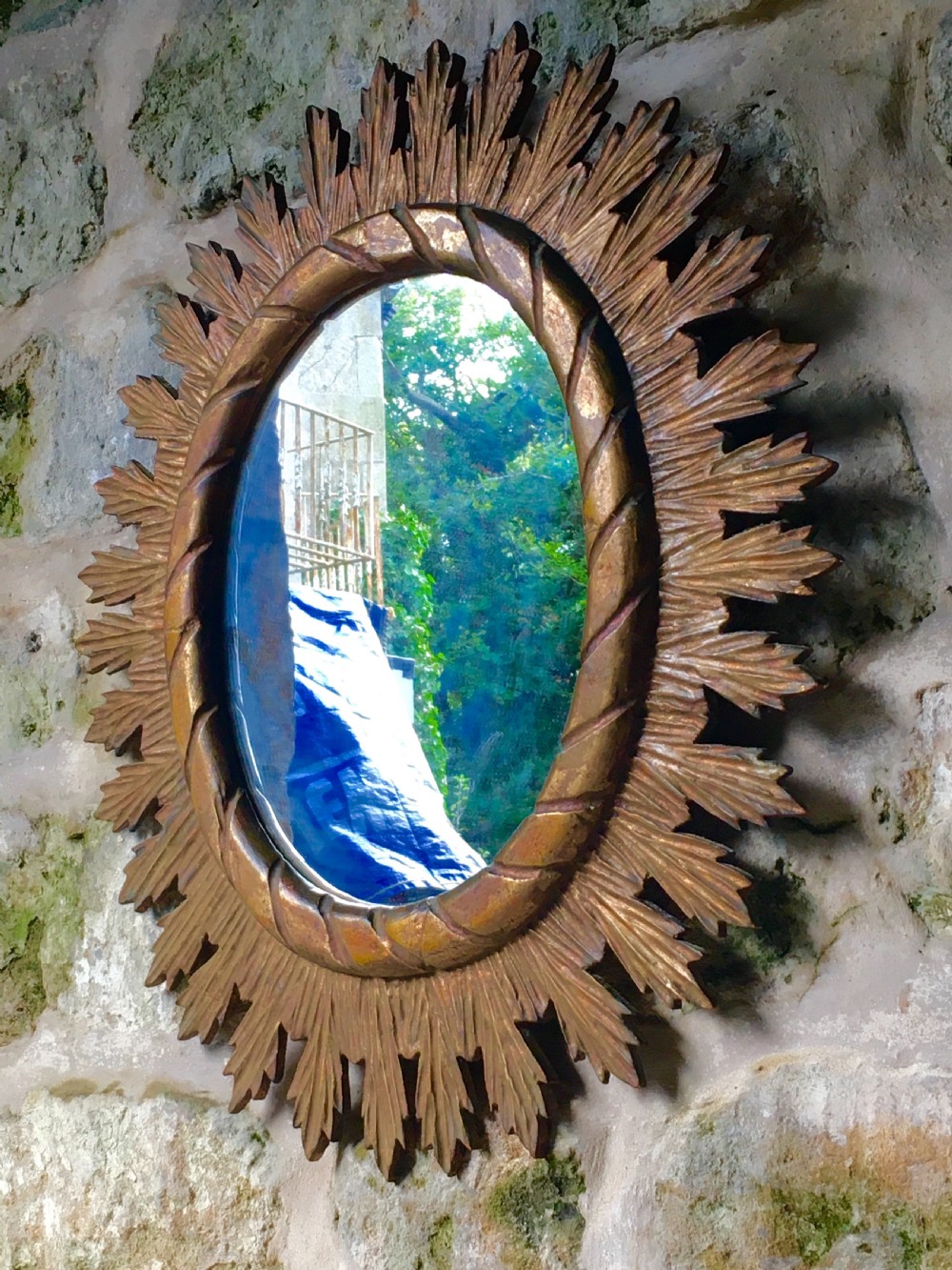 Giltwood oval wall mirror View XI