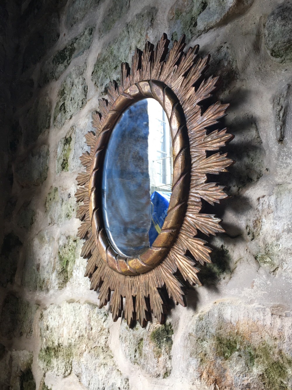 Giltwood oval wall mirror View XV