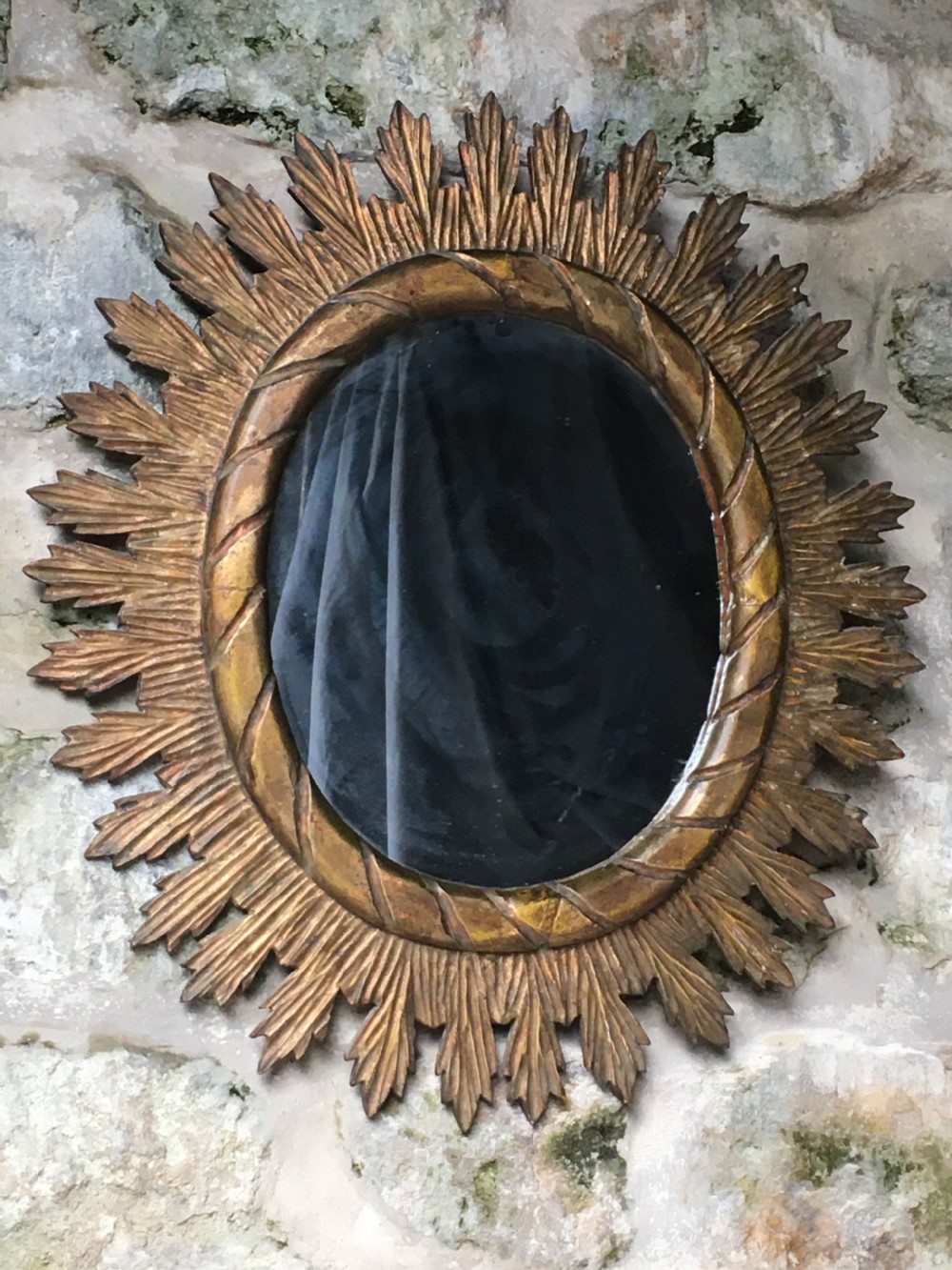 Giltwood oval wall mirror View XXI