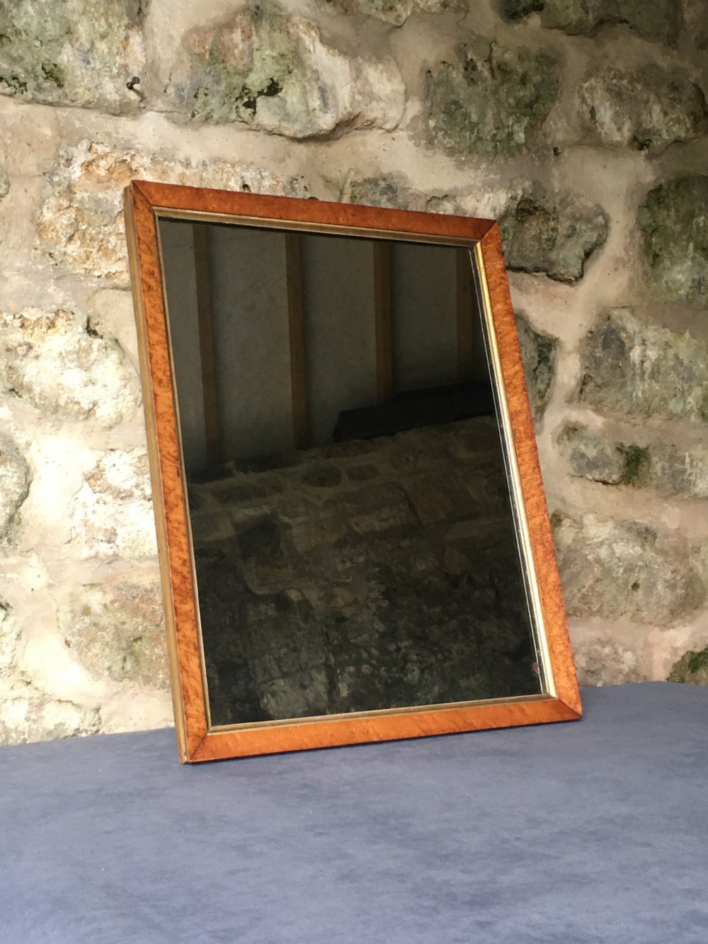 Bird's eye maple frame mirror