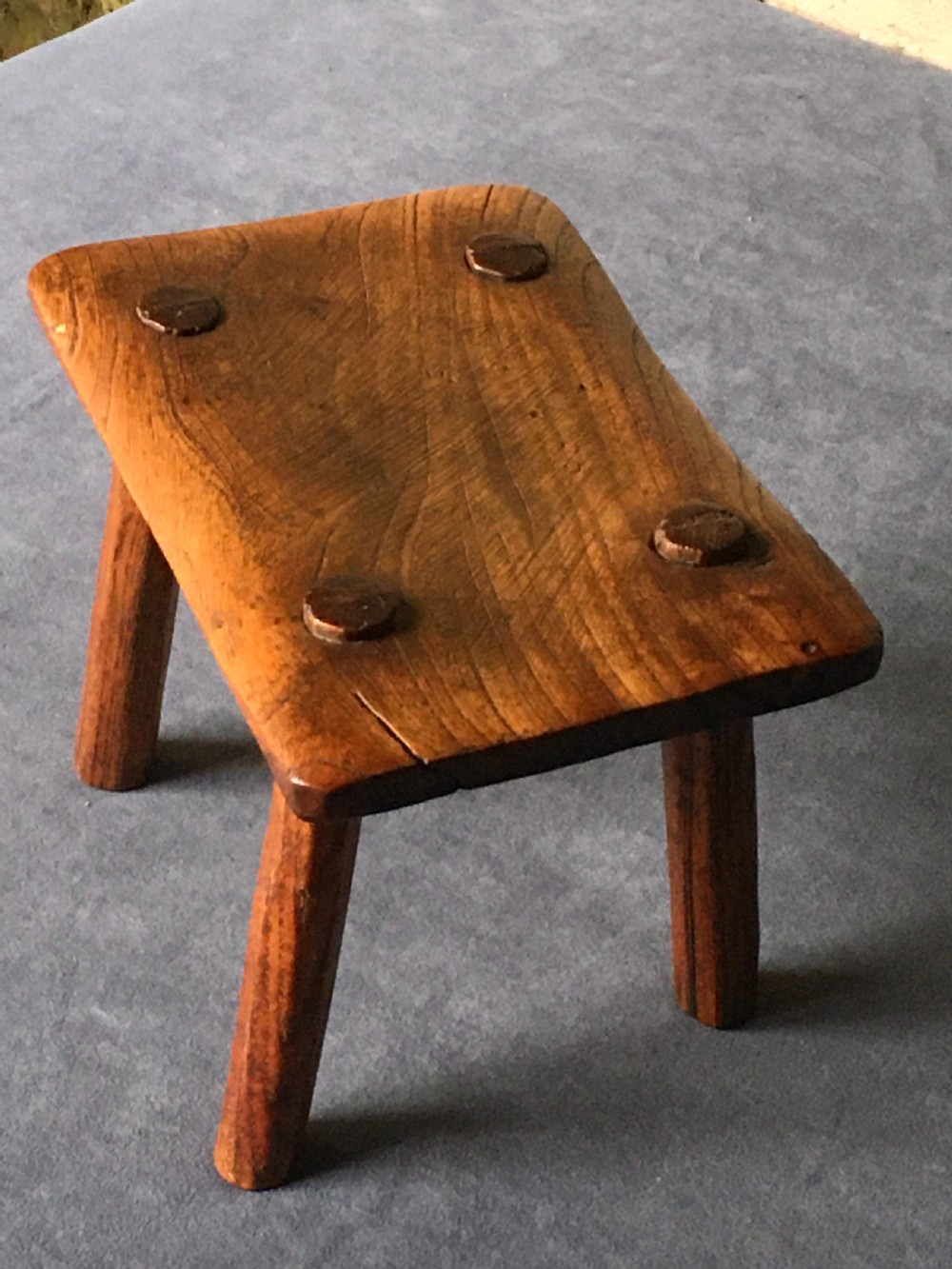Small c19th elm stool
