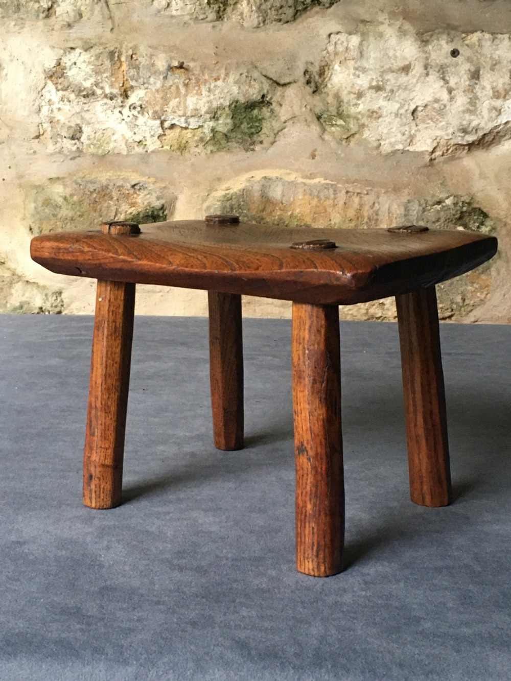 Small c19th elm stool View V