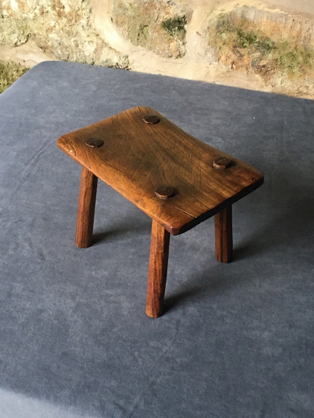 Small c19th elm stool View VIII