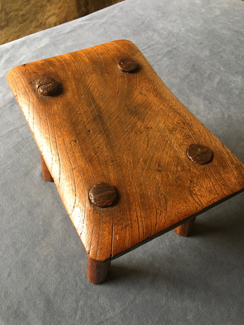 Small c19th elm stool View XII
