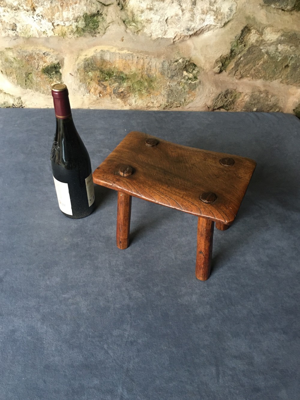 Small c19th elm stool View XIII