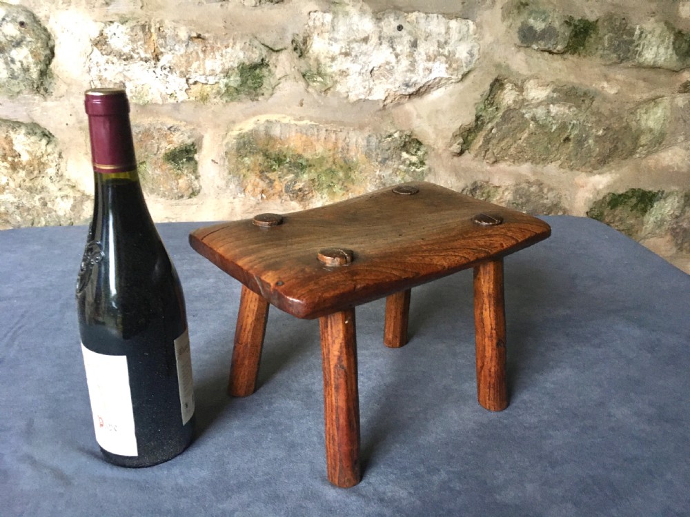 Small c19th elm stool View XVI