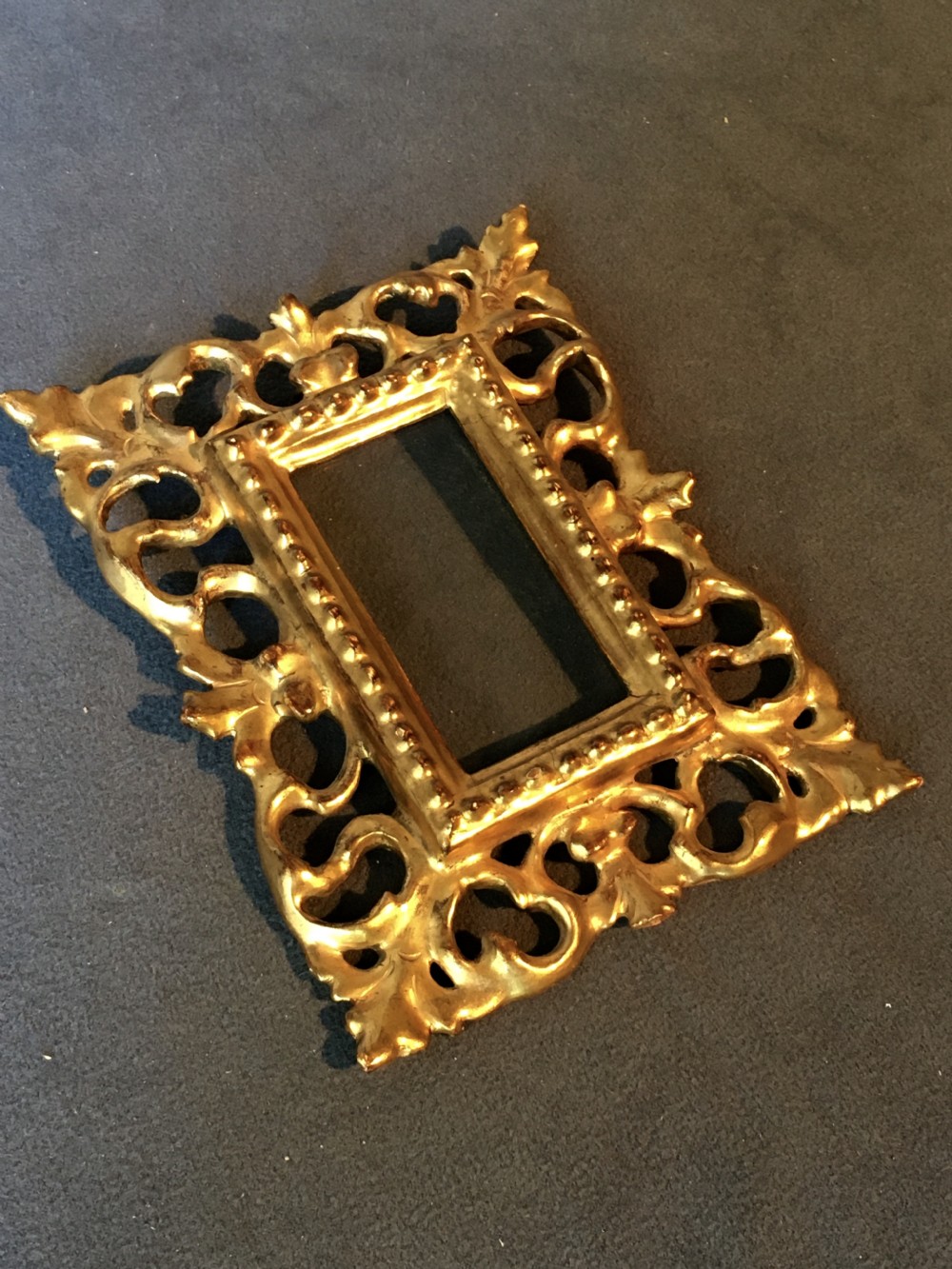 Charming miniature giltwood picture frame View X