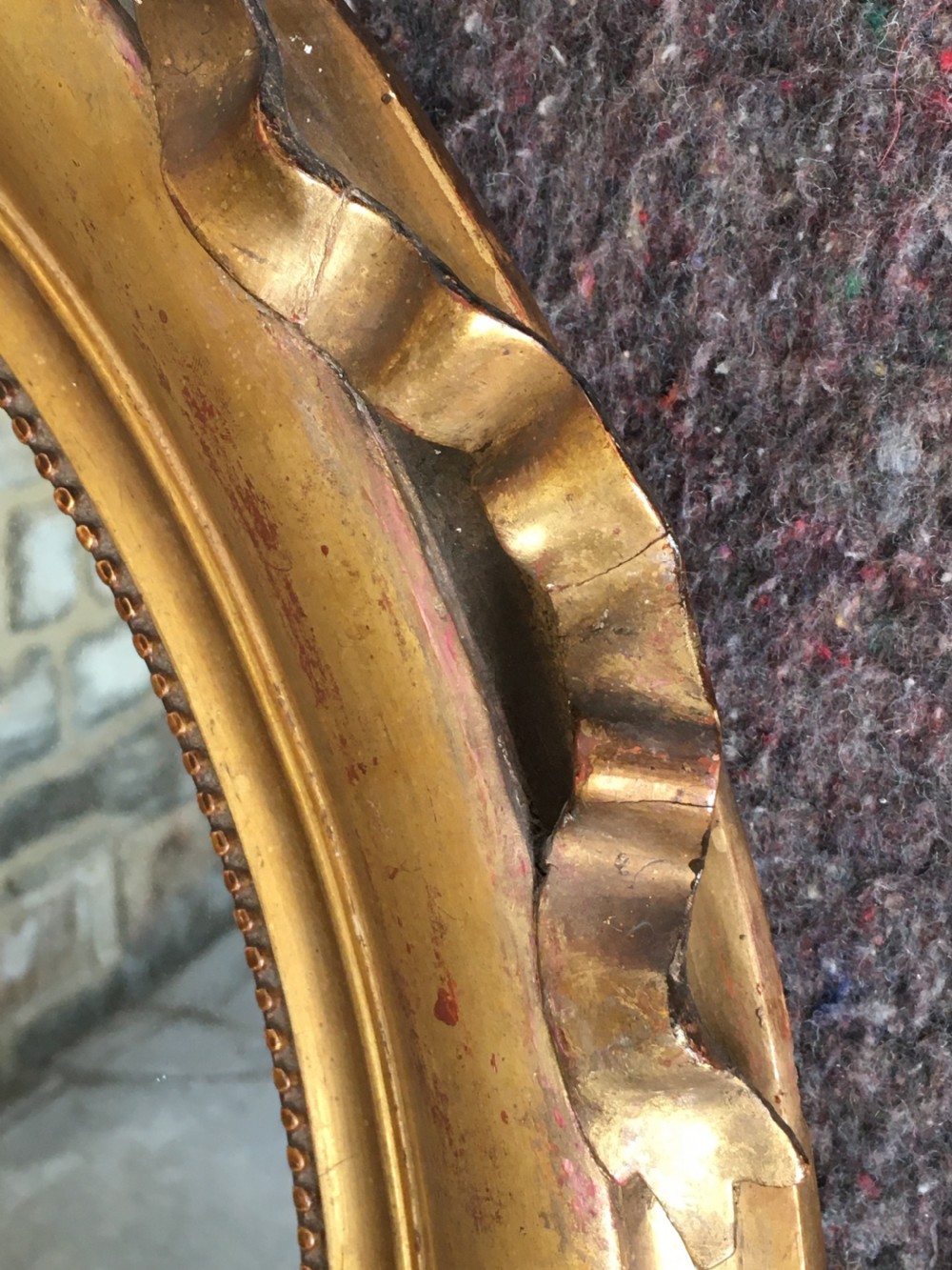 c19th oval gilt framed mirror View VII