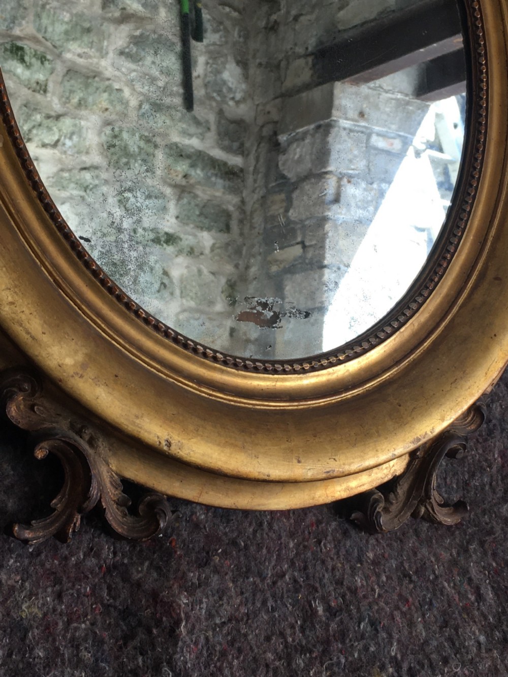 c19th oval gilt framed mirror View VIII