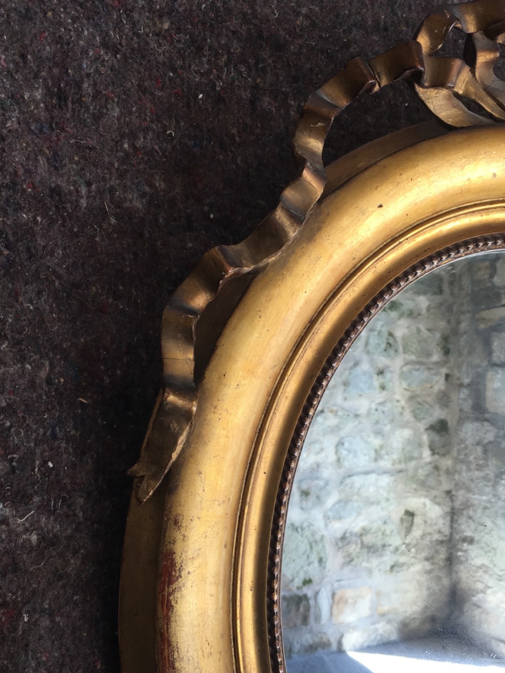 c19th oval gilt framed mirror View XI