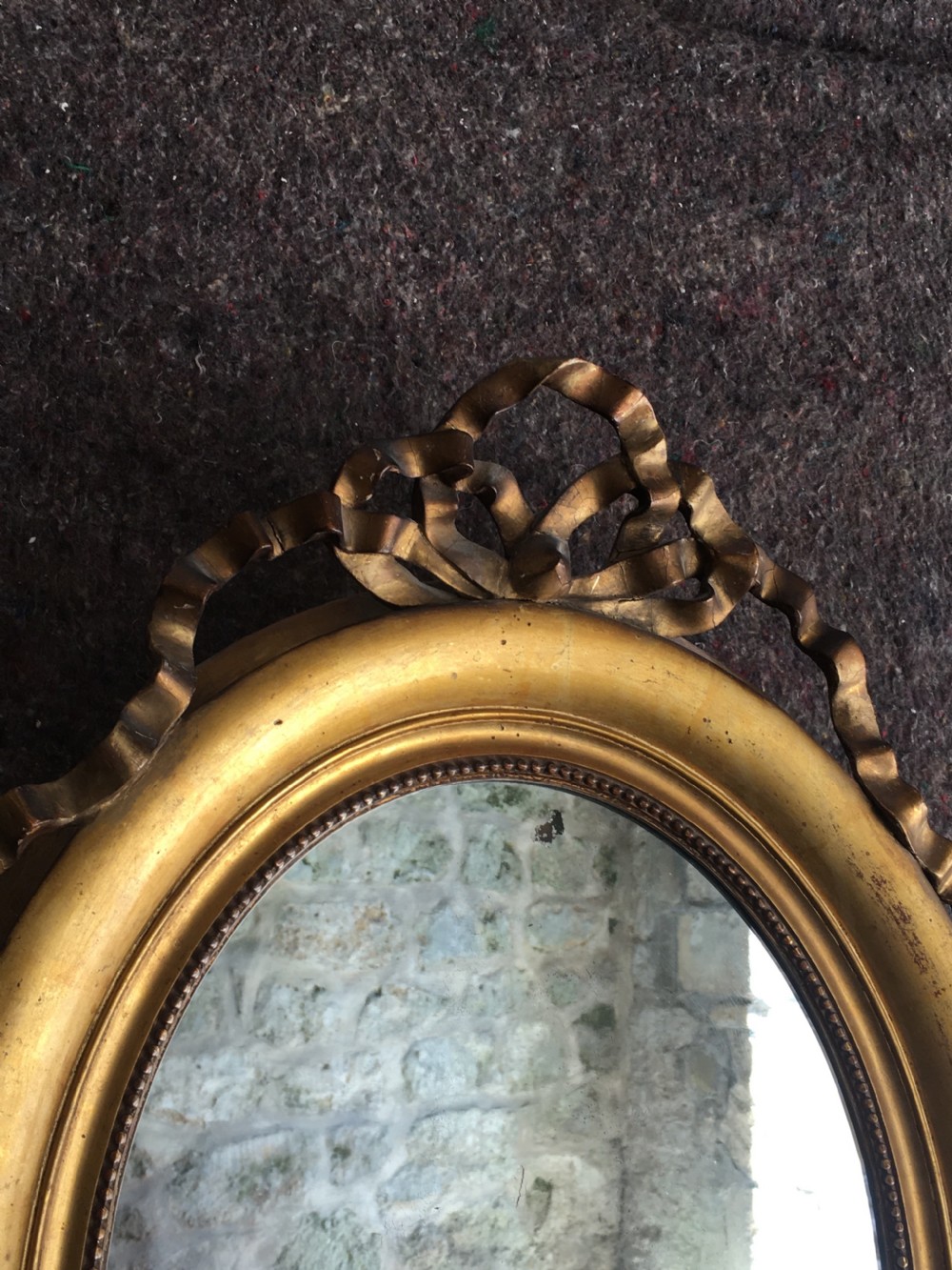 c19th oval gilt framed mirror View XII
