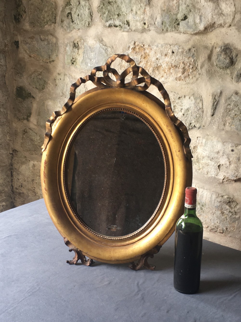 c19th oval gilt framed mirror View XX
