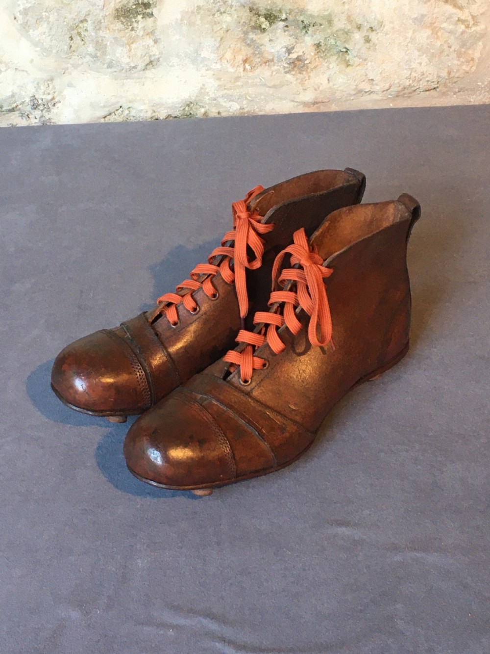 Rare pair of Edwardian football boots  View II