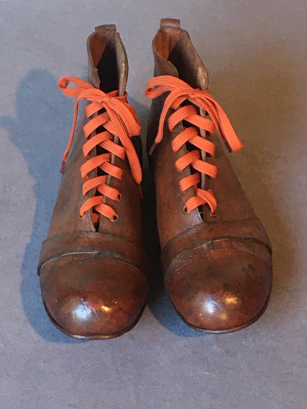 Rare pair of Edwardian football boots  View III