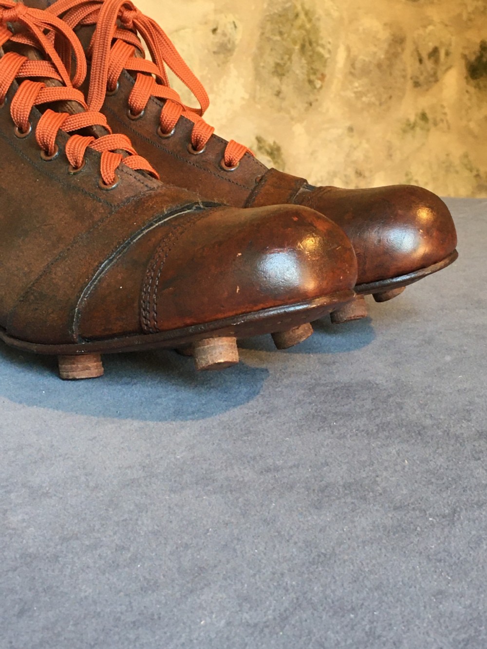 Rare pair of Edwardian football boots  View VI