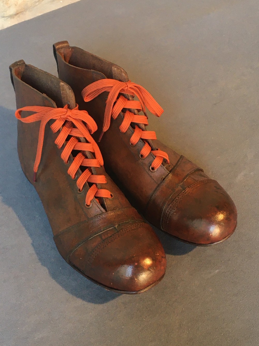 Rare pair of Edwardian football boots  View VII